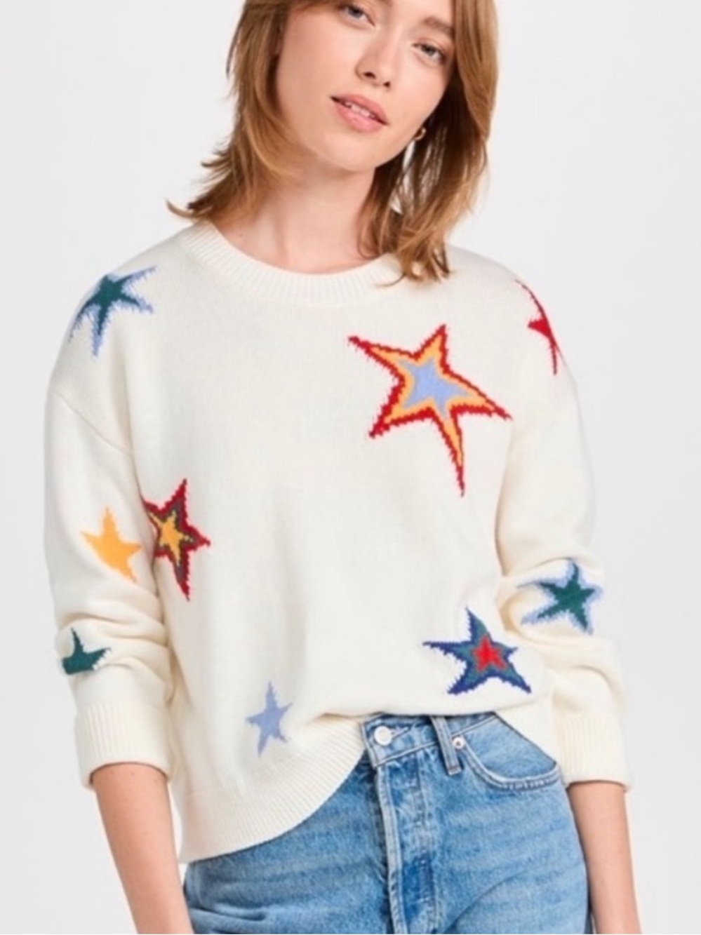 Rails Perci Star Cotton & Cashmere Intarsia Sweater Size L